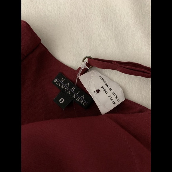 NEW $438‎ Maria Blanca Nero Shannon Lace Inset Gown in Burgundy [SZ 0 ] - Picture 5 of 12